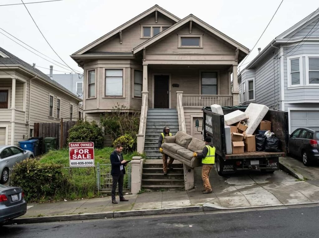 Crew Clearing the furniture from home